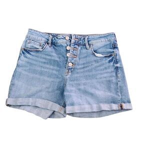 Old Navy Sz 6 Daisy Duke Button Fly Shorts Jean Booty Blue Cuffed